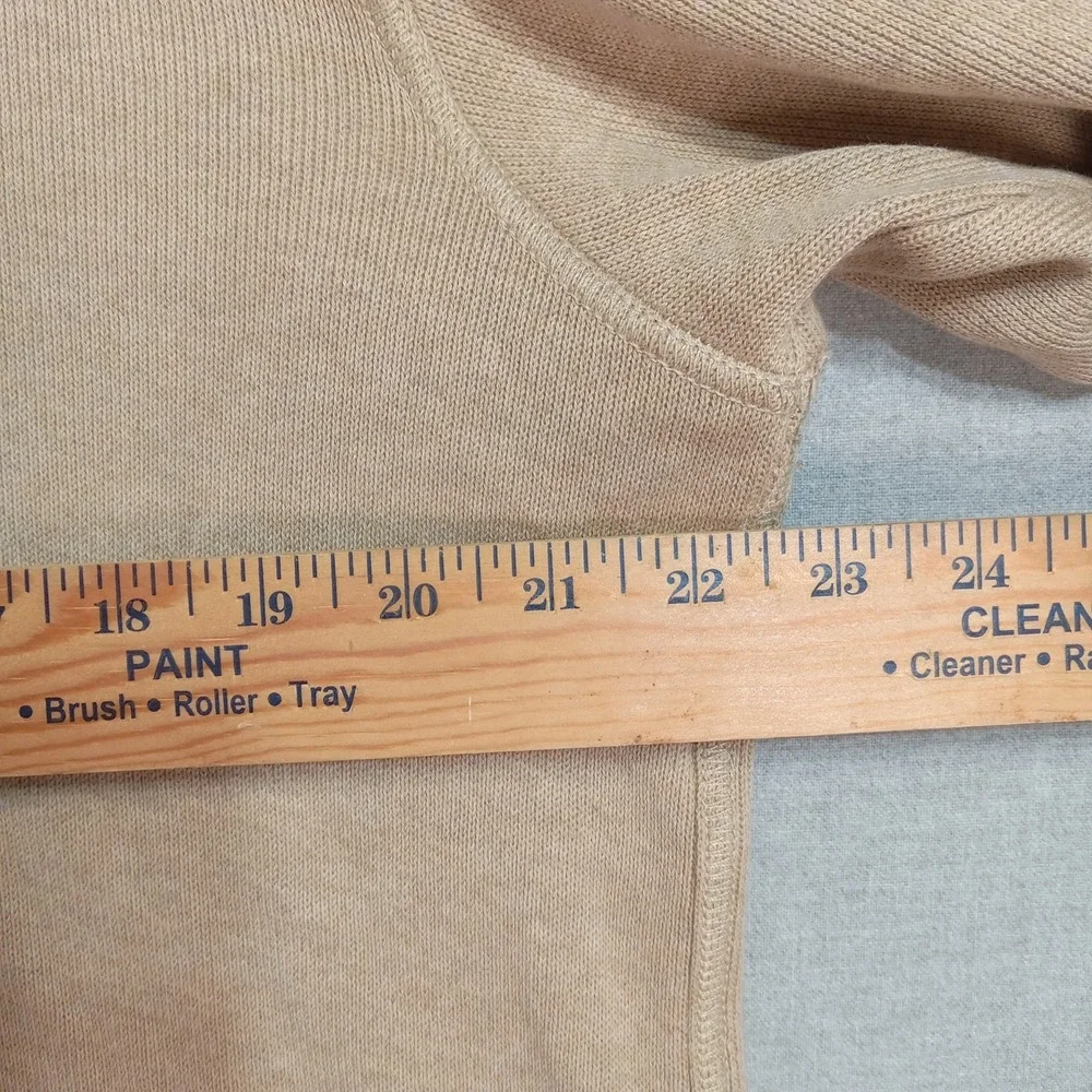Banana Republic Mens XL Quarter Zip Tan Pullover Sweater VTG Y2K Preppy Casual